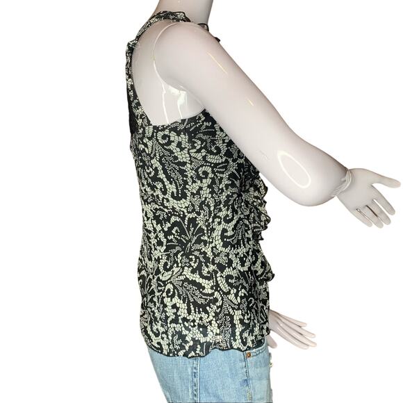 IZ BYER Top Sleeveless Black and White Size S Front Ruffles Lace o… - Picture 5 of 10